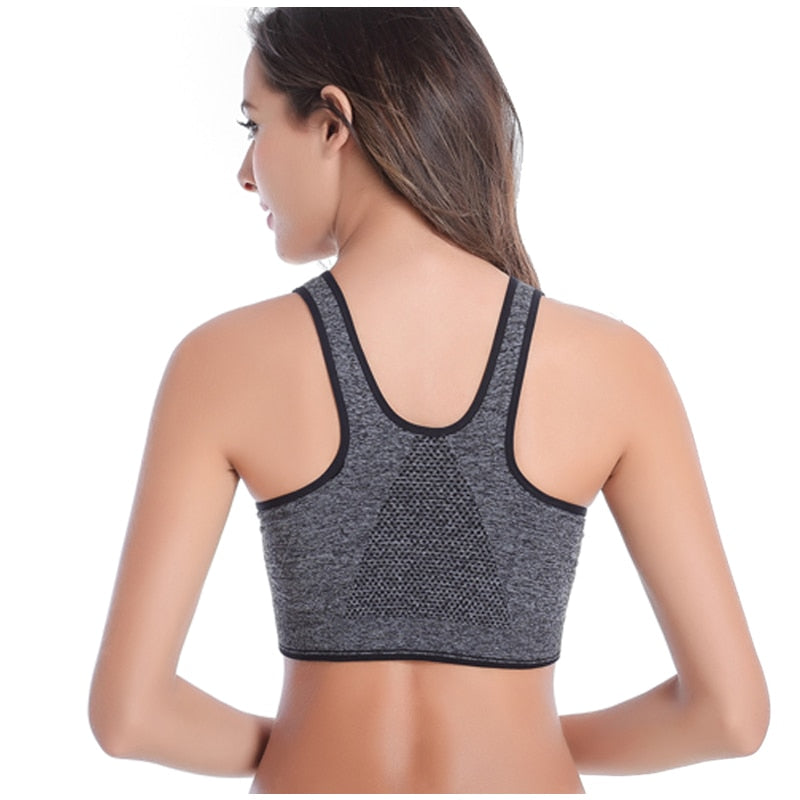 Women's Zipper Push Up Sports Bras - CTHOPER