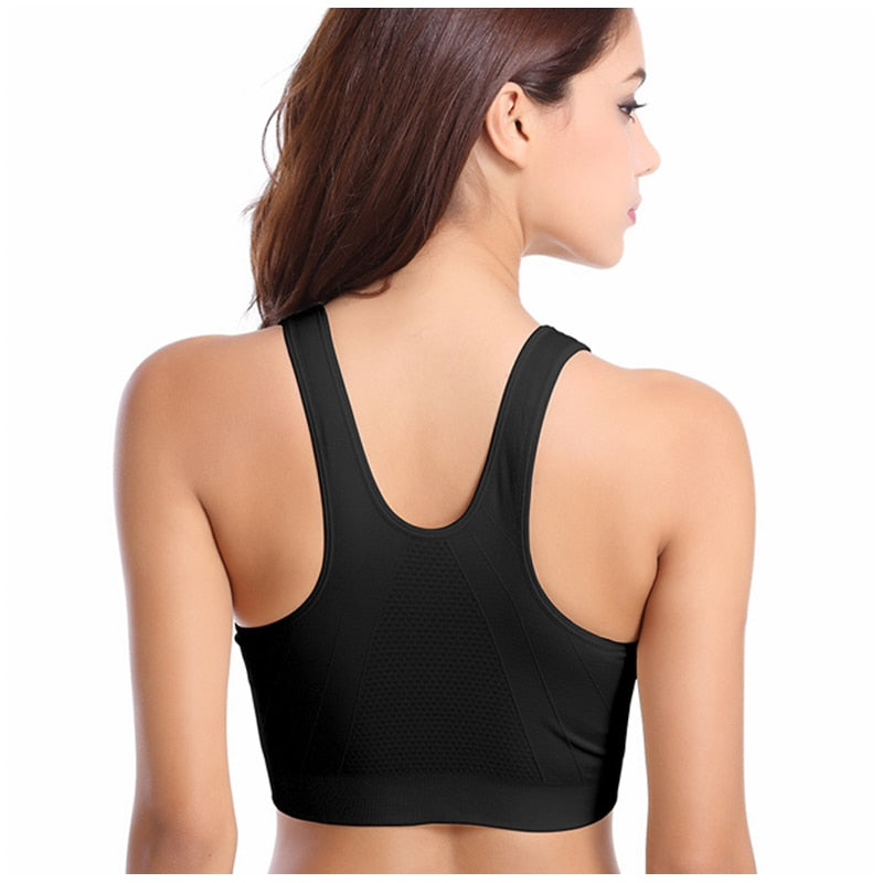 Women's Zipper Push Up Sports Bras - CTHOPER