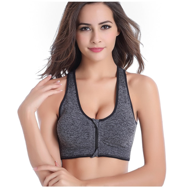 Women's Zipper Push Up Sports Bras - CTHOPER