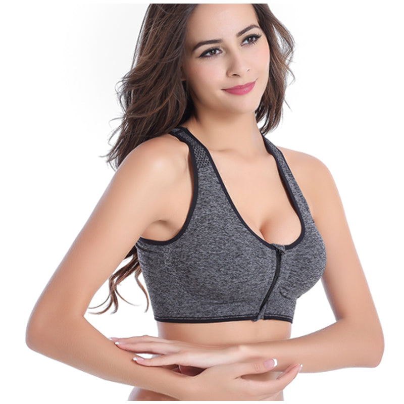 Women's Zipper Push Up Sports Bras - CTHOPER