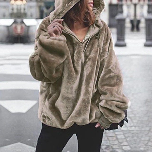 2019 Women Autumn Hooded Oversized Long Sleeve Hoodie Sweatshirt - CTHOPER