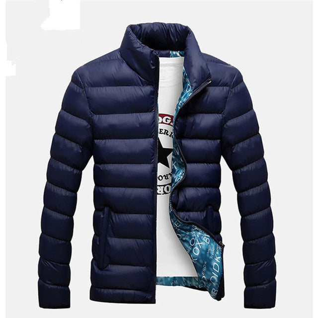 Men Winter Warm Slim Casual Windbreaker Quilted Jacket Coats - CTHOPER