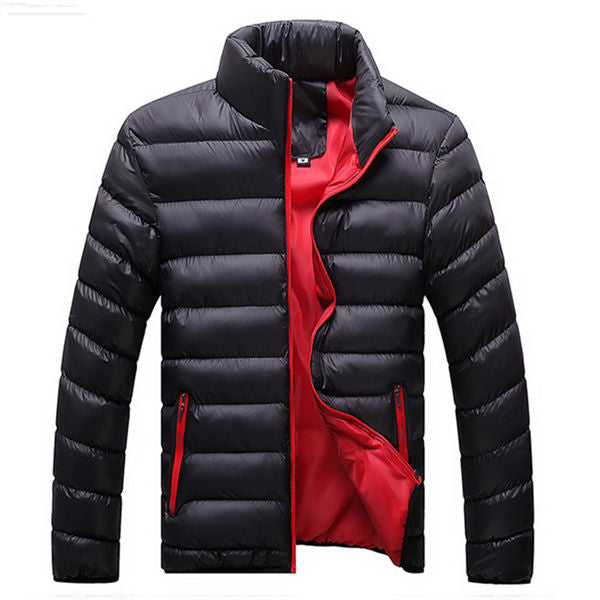 Men Winter Warm Slim Casual Windbreaker Quilted Jacket Coats - CTHOPER