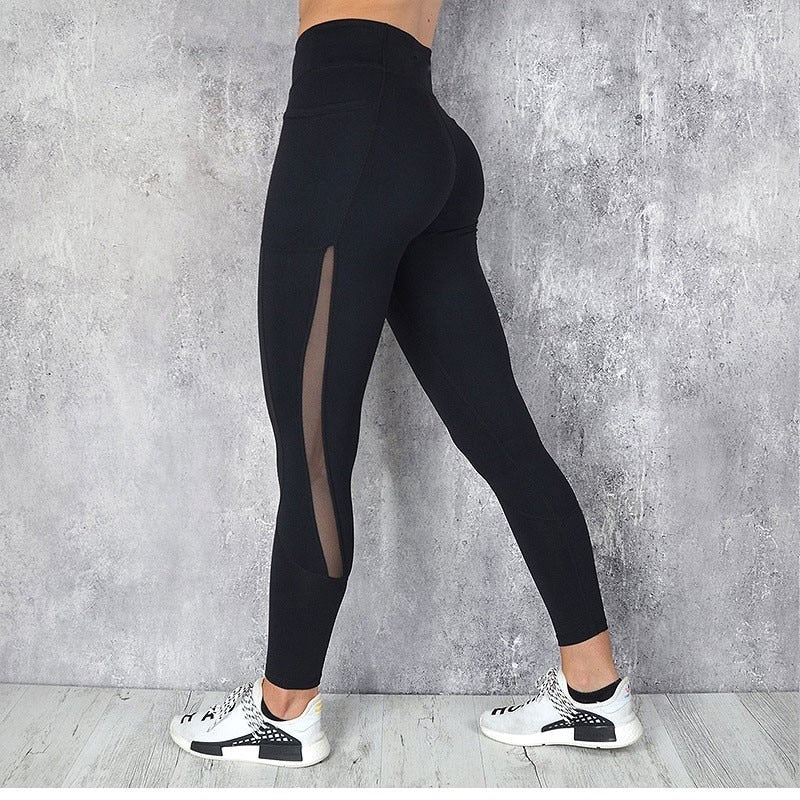 Women Mesh Pocket  Sport Yoga Leggings - CTHOPER