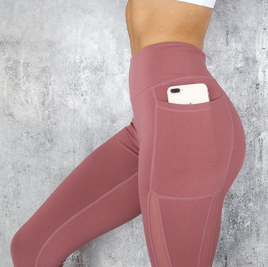 Women Mesh Pocket  Sport Yoga Leggings - CTHOPER