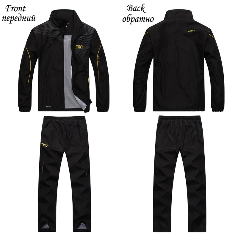 2019 Men Quick Dry Zipper Loose Sports Sweatshirt + Pants - CTHOPER