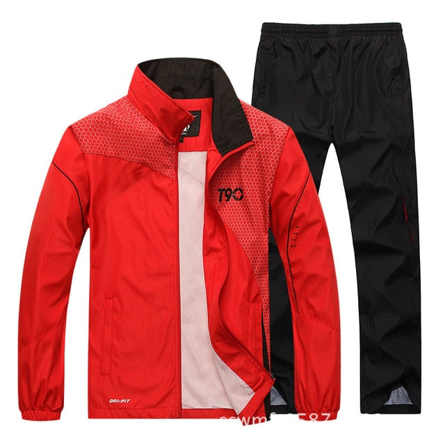 2019 Men Quick Dry Zipper Loose Sports Sweatshirt + Pants - CTHOPER