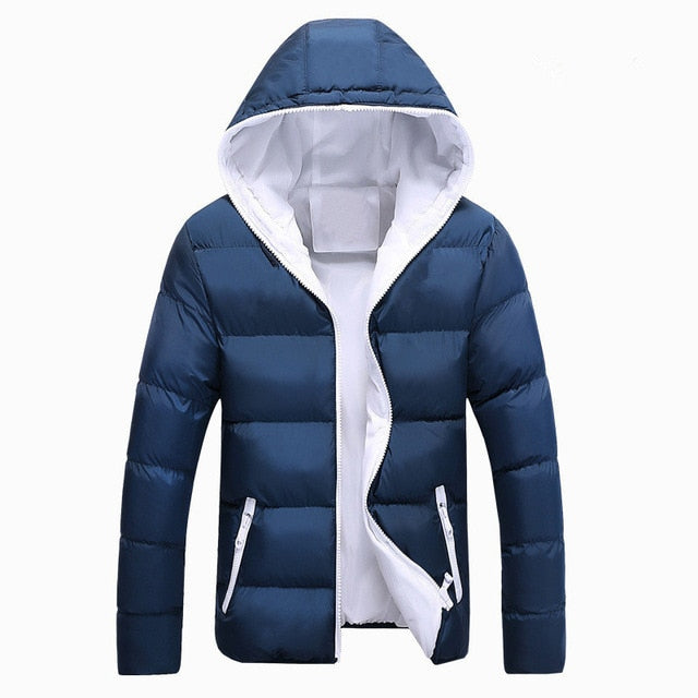 Men Winter Casual Outwear Windbreaker Slim Fit Hooded Overcoats Jackets - CTHOPER