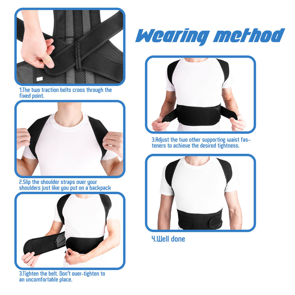 Adjustable Posture Corrector Back Support Shoulder Strong Brace Corset Back Belt