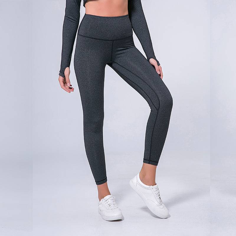 Women's 7/8 High-Waisted Solid Yoga Leggings - CTHOPER