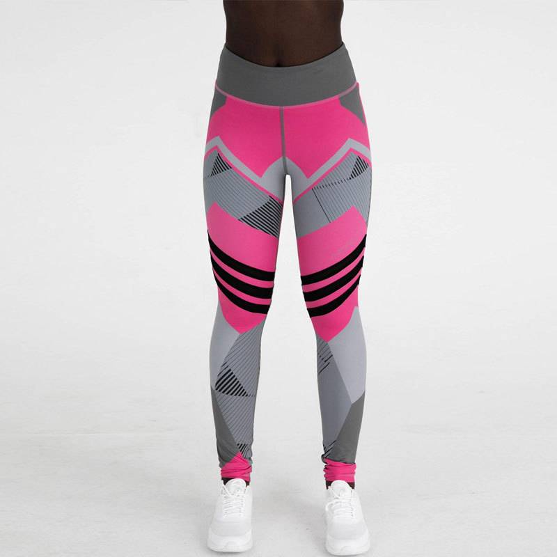 Women's High Waist Color Block Push Up Workout Leggings - CTHOPER