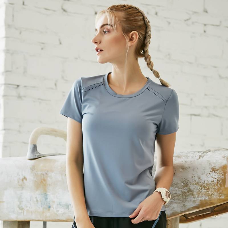 Women's Short Sleeve Running Loose T Shirts - CTHOPER