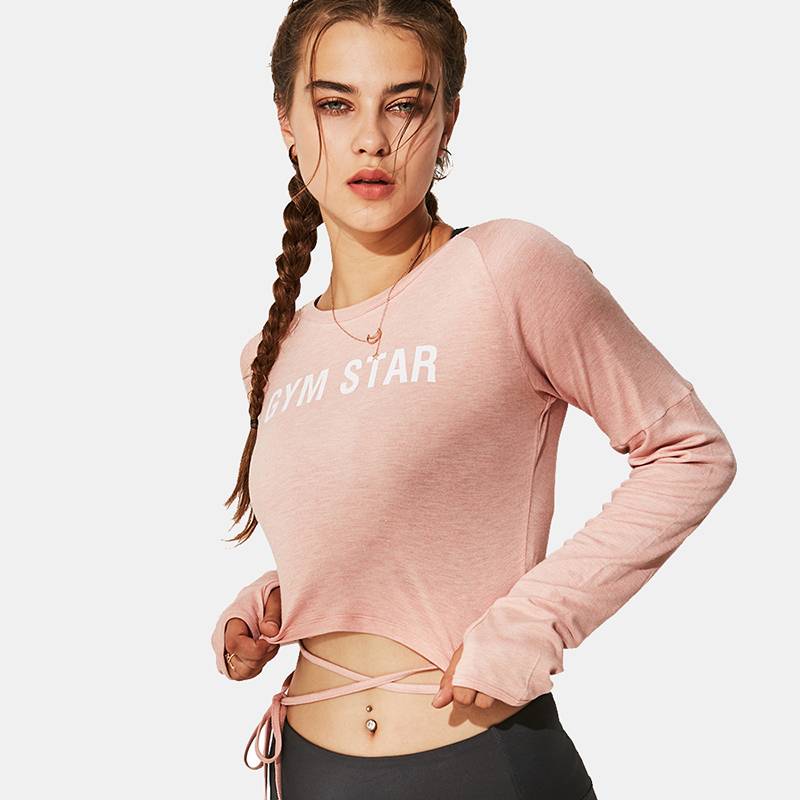 Women's "GYM STAR" Long Sleeve Crop Tops - CTHOPER