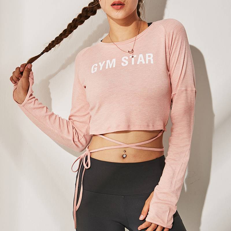 Women's "GYM STAR" Long Sleeve Crop Tops - CTHOPER