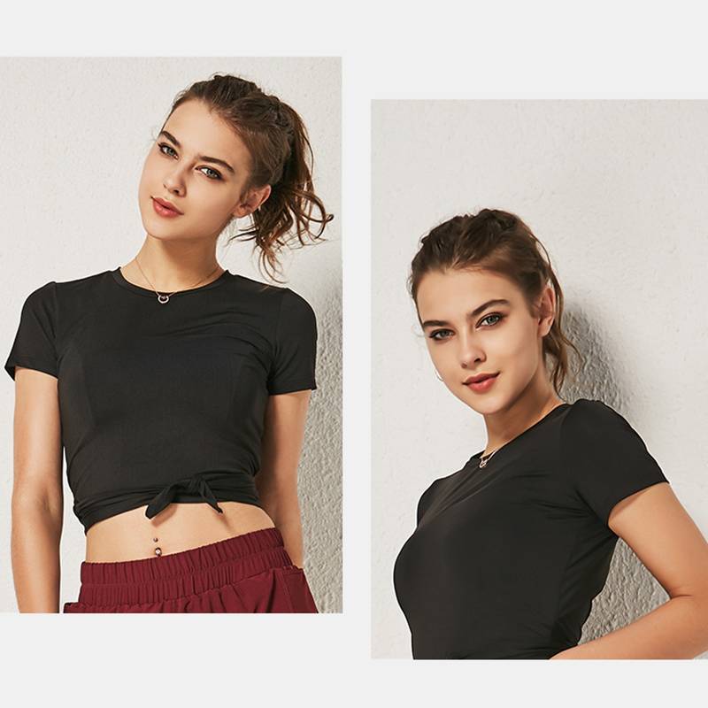 Women's Open Back Side-Tie Crop Tops - CTHOPER